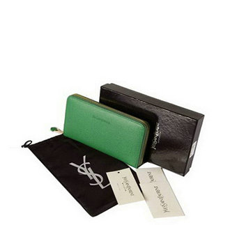 YSL zippy wallet 241153 green